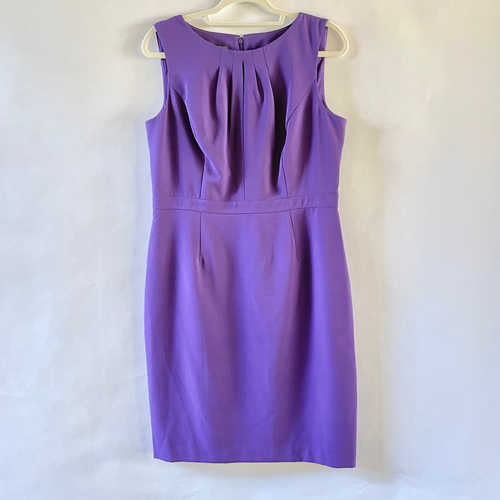 NEW Talbots ponte knit sheath dress keyhole purple 12P